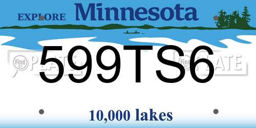 599TS6 Minnesota License Plate