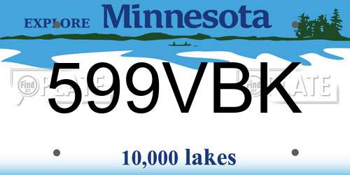 599VBK Minnesota License Plate