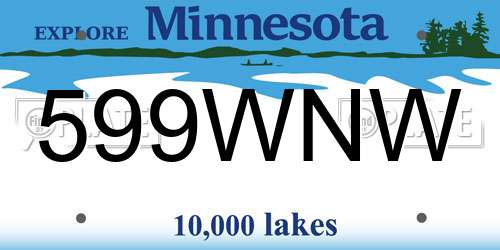599WNW Minnesota License Plate