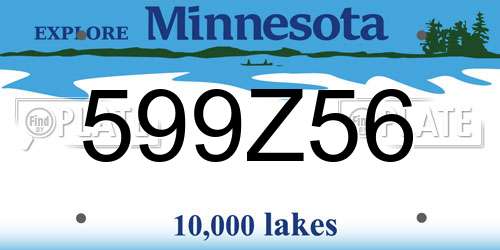 599Z56 Minnesota License Plate