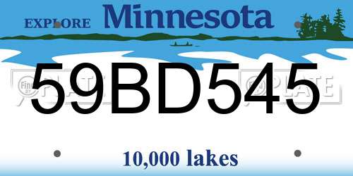 59BD545 Minnesota License Plate