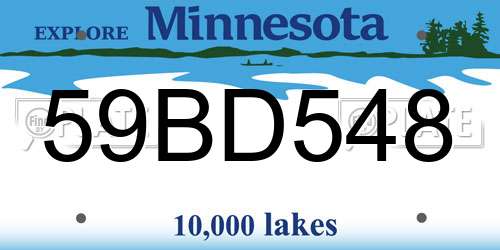 59BD548 Minnesota License Plate