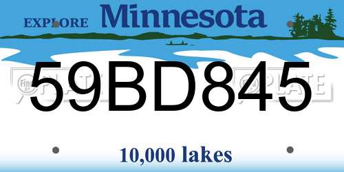 59BD845 Minnesota License Plate