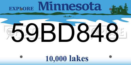 59BD848 Minnesota License Plate
