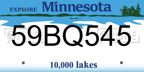59BQ545 Minnesota License Plate