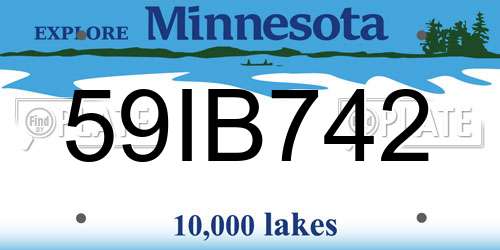 59IB742 Minnesota License Plate