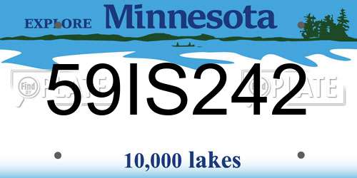 59IS242 Minnesota License Plate
