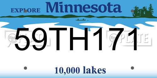 59TH171 Minnesota License Plate