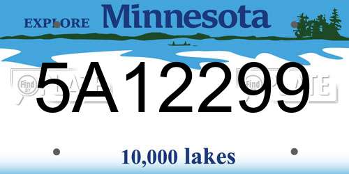5A12299 Minnesota License Plate