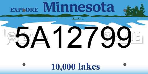 5A12799 Minnesota License Plate
