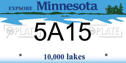5A15 Minnesota License Plate