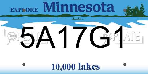 5A17G1 Minnesota License Plate