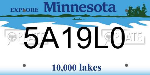 5A19L0 Minnesota License Plate
