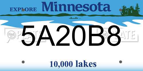 5A20B8 Minnesota License Plate