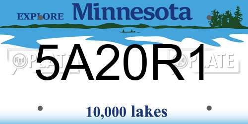 5A20R1 Minnesota License Plate
