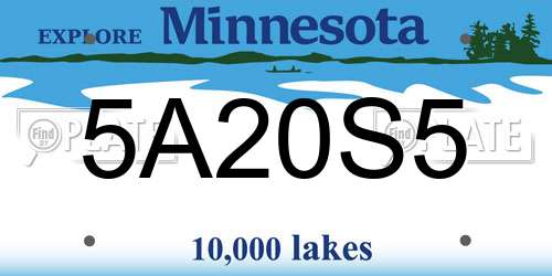 5A20S5 Minnesota License Plate