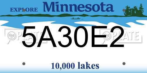 5A30E2 Minnesota License Plate