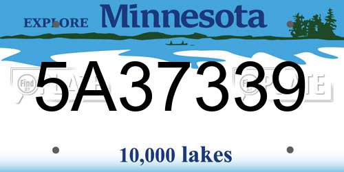 5A37339 Minnesota License Plate