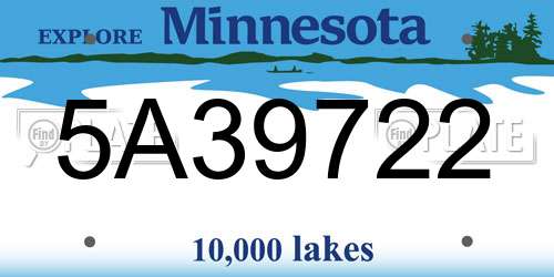 5A39722 Minnesota License Plate