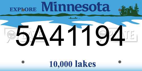 5A41194 Minnesota License Plate