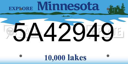 5A42949 Minnesota License Plate