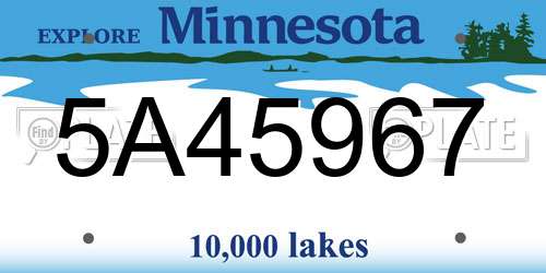 5A45967 Minnesota License Plate
