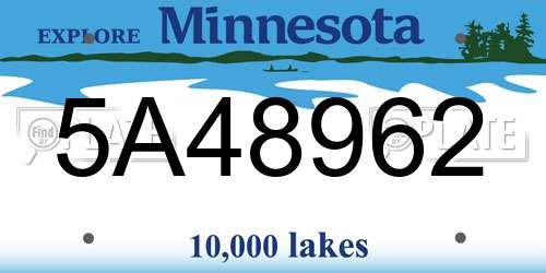 5A48962 Minnesota License Plate