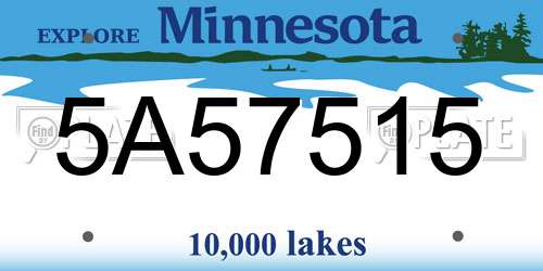5A57515 Minnesota License Plate