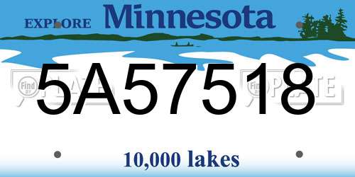 5A57518 Minnesota License Plate
