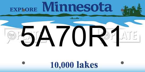 5A70R1 Minnesota License Plate
