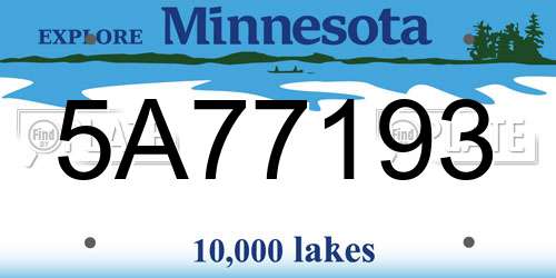 5A77193 Minnesota License Plate
