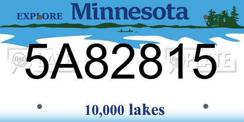 5A82815 Minnesota License Plate