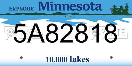 5A82818 Minnesota License Plate
