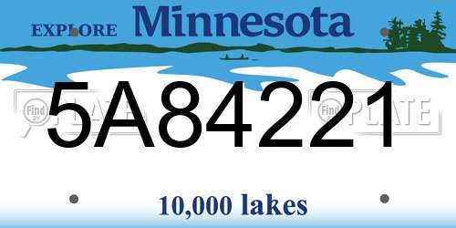 5A84221 Minnesota License Plate