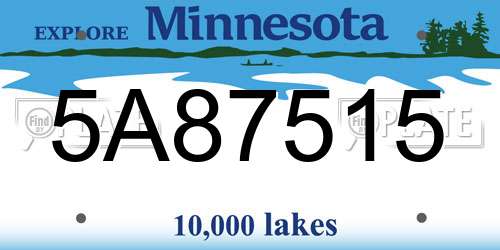 5A87515 Minnesota License Plate