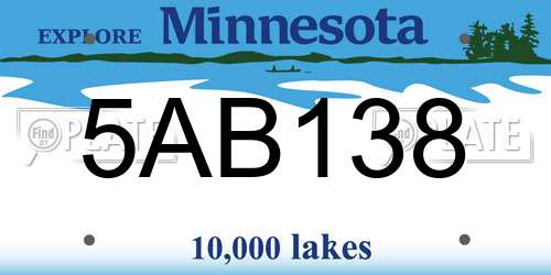 5AB138 Minnesota License Plate