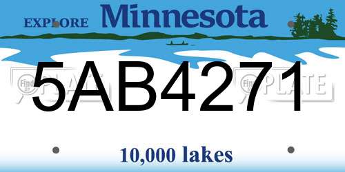 5AB4271 Minnesota License Plate