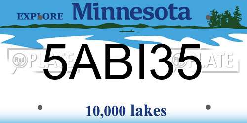 5ABI35 Minnesota License Plate