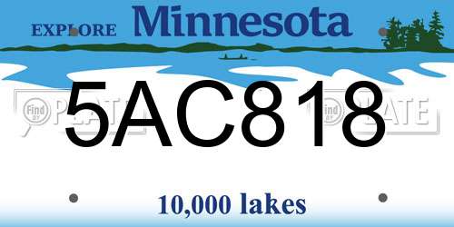 5AC818 Minnesota License Plate
