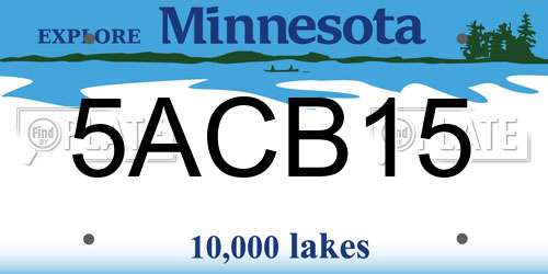 5ACB15 Minnesota License Plate
