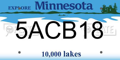 5ACB18 Minnesota License Plate
