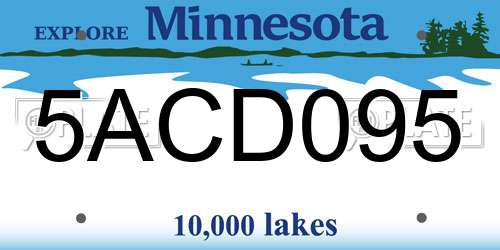 5ACD095 Minnesota License Plate