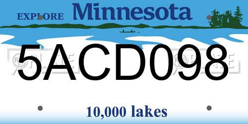 5ACD098 Minnesota License Plate