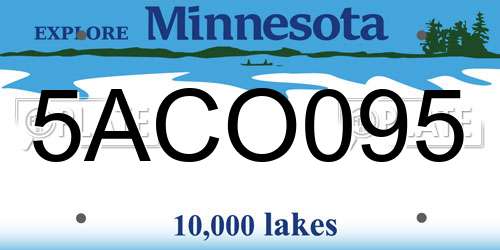 5ACO095 Minnesota License Plate