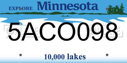 5ACO098 Minnesota License Plate