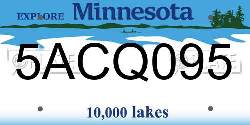 5ACQ095 Minnesota License Plate