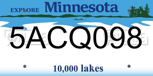 5ACQ098 Minnesota License Plate