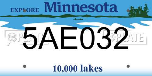 5AE032 Minnesota License Plate