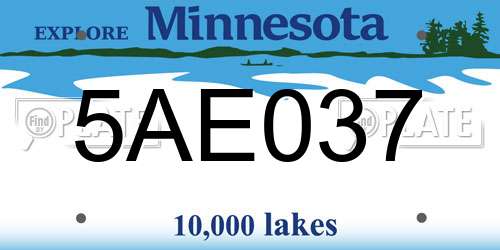 5AE037 Minnesota License Plate