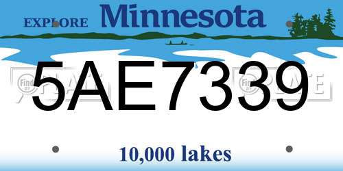 5AE7339 Minnesota License Plate